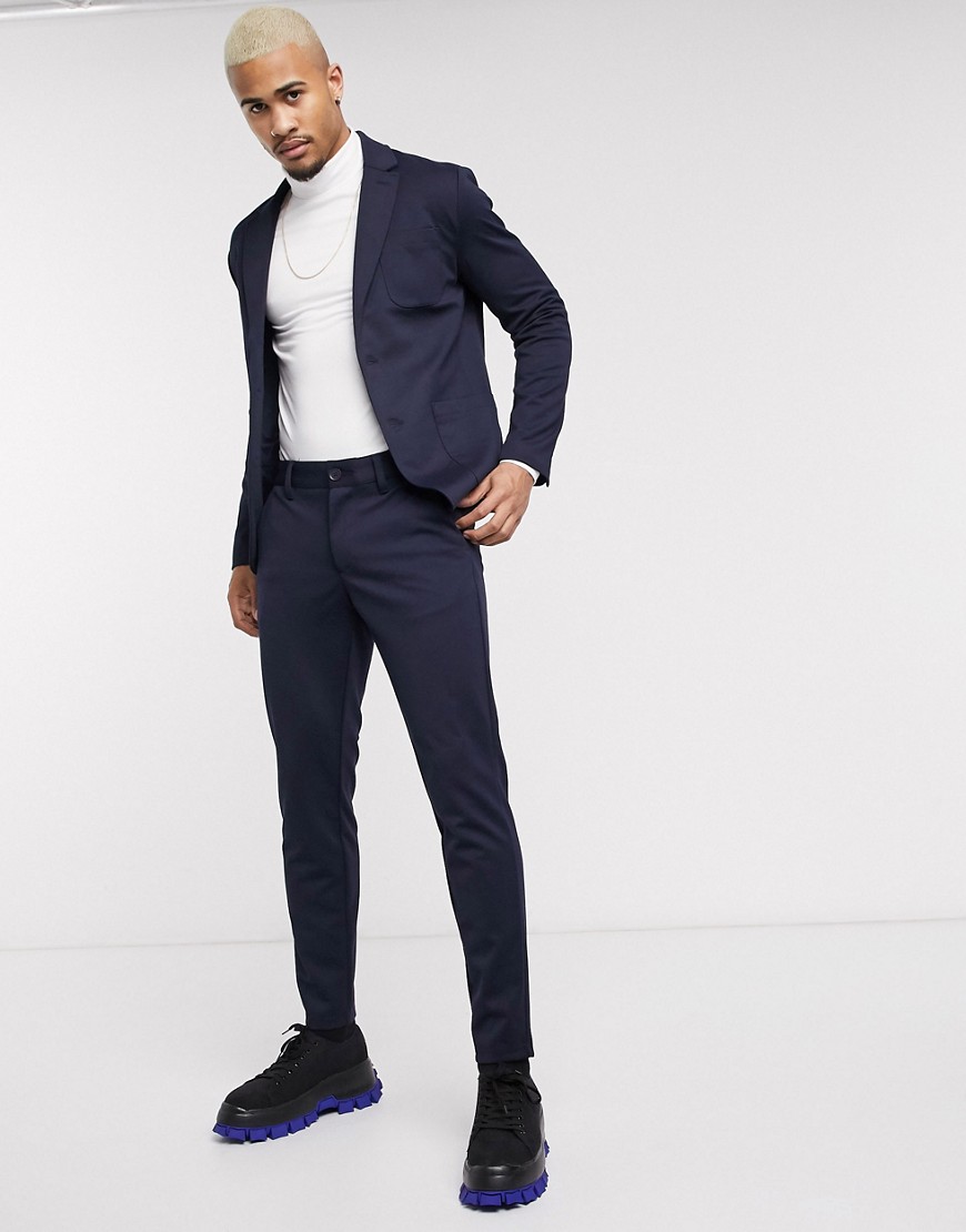 Only & Sons slim tapered fit trousers in navy
