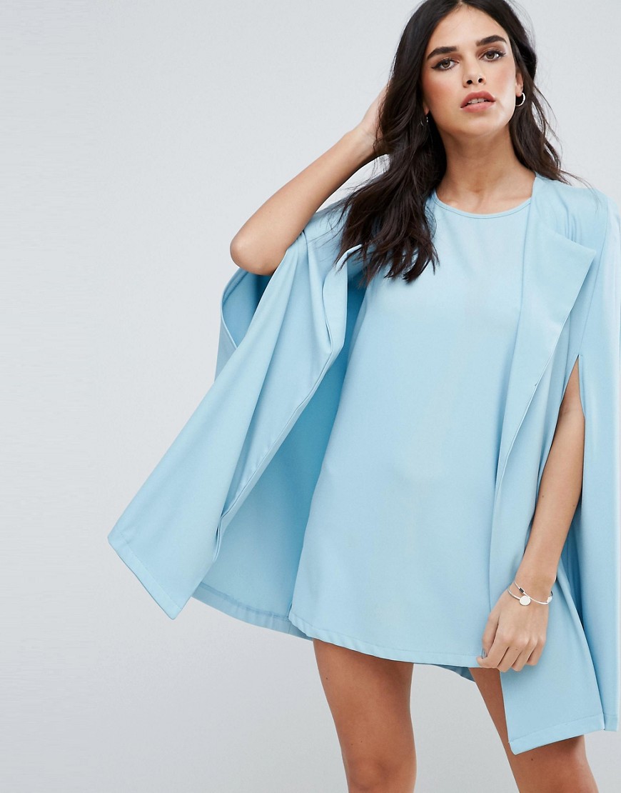 Цельнокройное платье с кейпом Unique 21 - Синий 