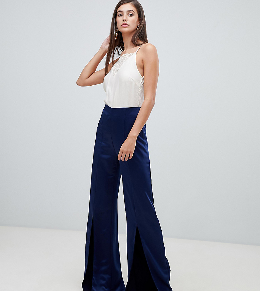 True Violet Tall wide leg trousers with split