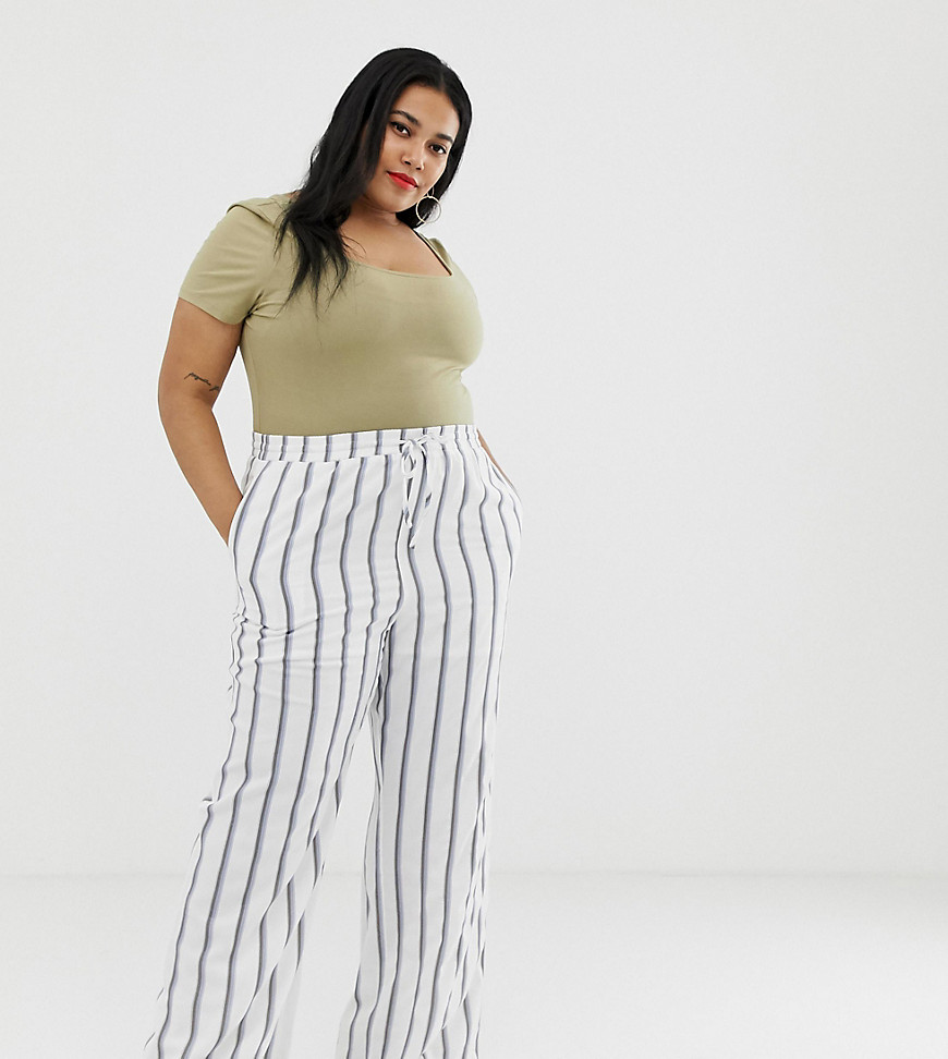 Glamorous curve relaxed trousers in painted stripe