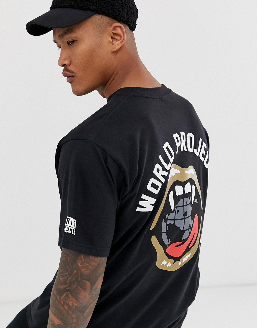 World Projects mouth back print t-shirt in oversized fit