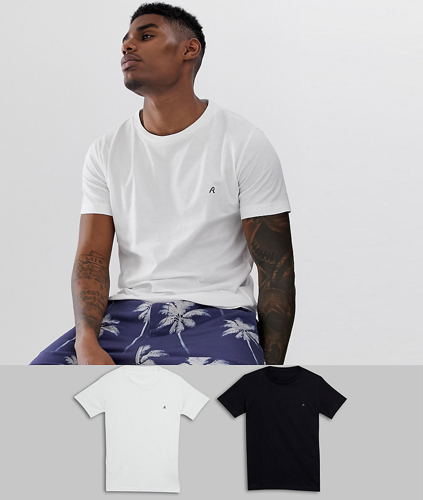 Replay t-shirt 2 pack in black and white