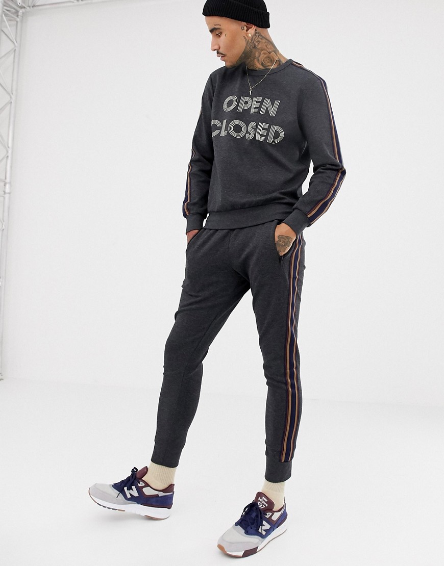 Antony Morato sweatpants in grey with side stripe