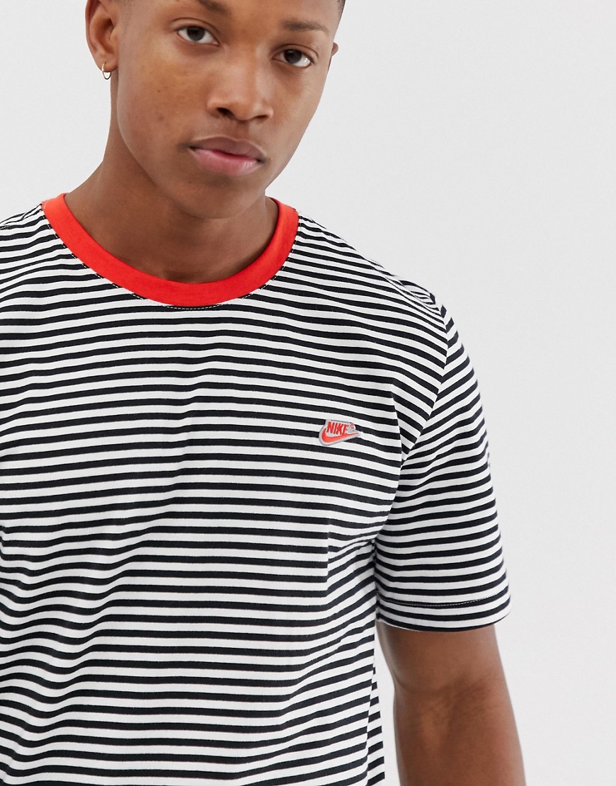 Nike Futura Logo T-Shirt In Black Stripe