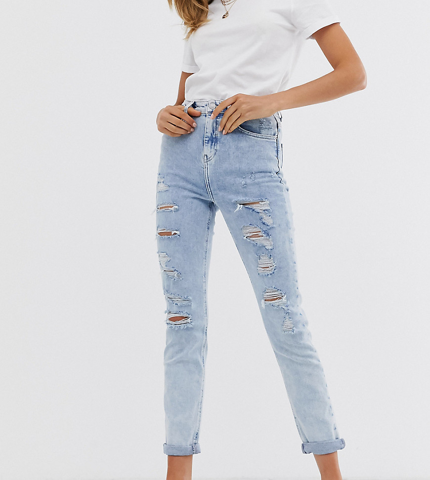 New Look ripped skinny jeans in light blue
