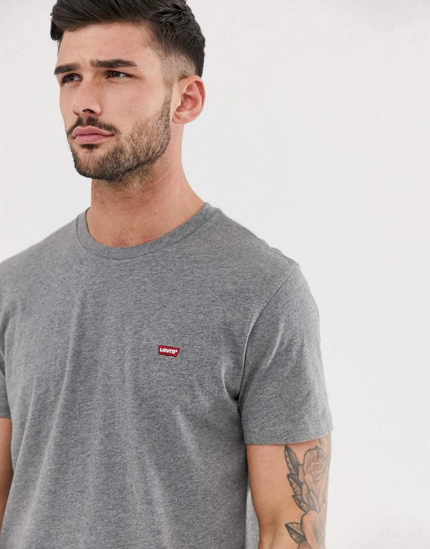 Levi's original small batwing logo t-shirt in charcoal heather