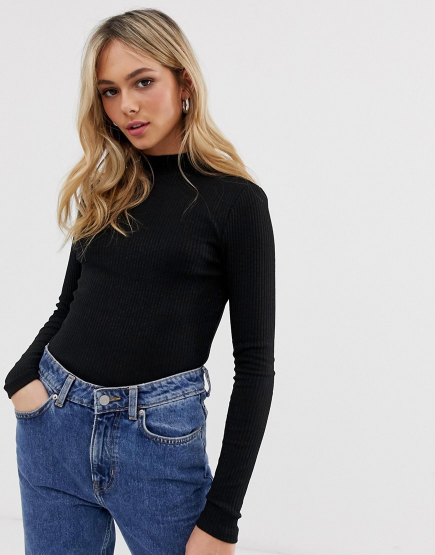 JDY Jamie high neck ribbed fitted jumper