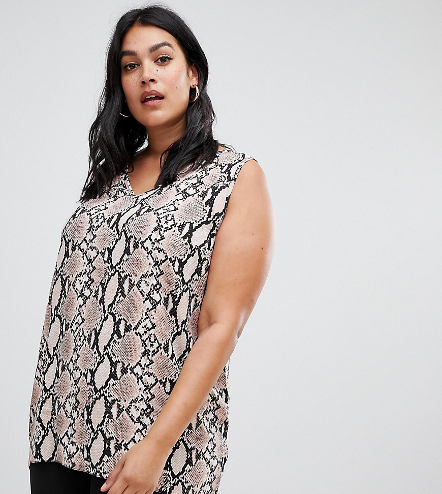 New Look Curve shirt in snake print
