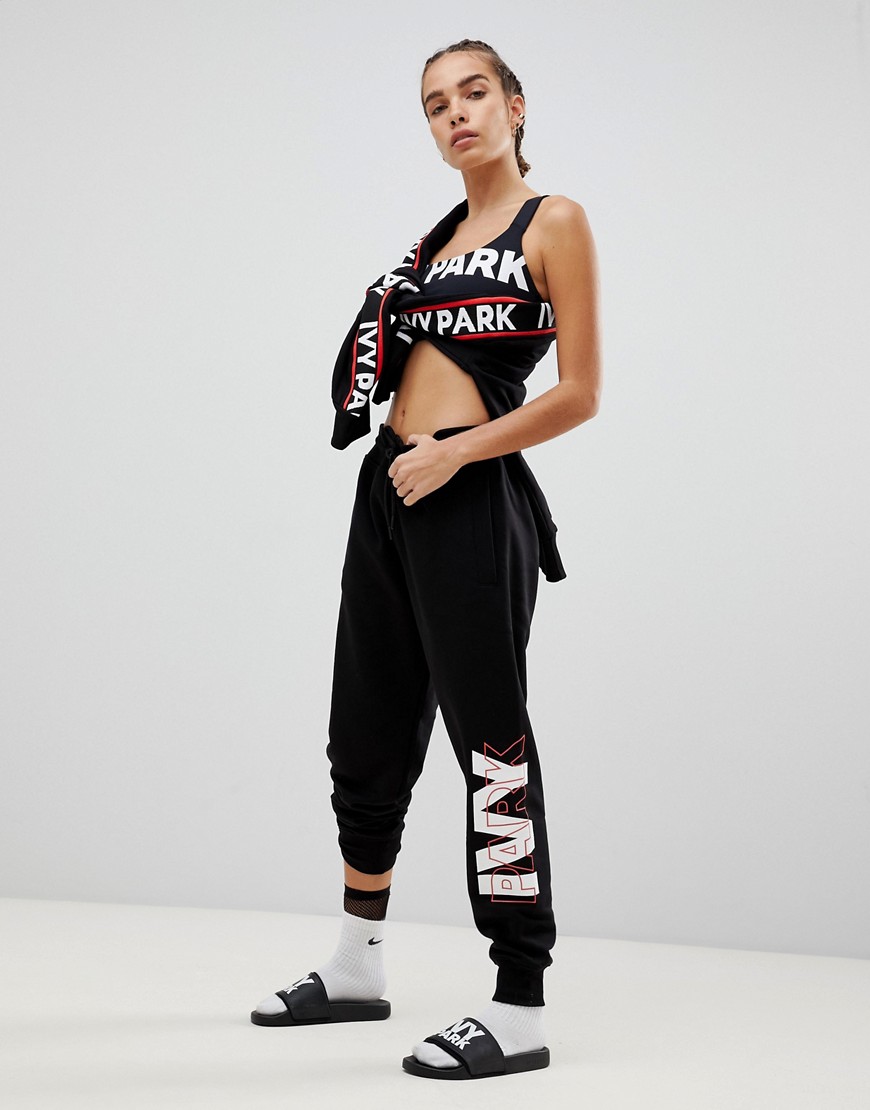 Ivy Park Logo Joggers In Black