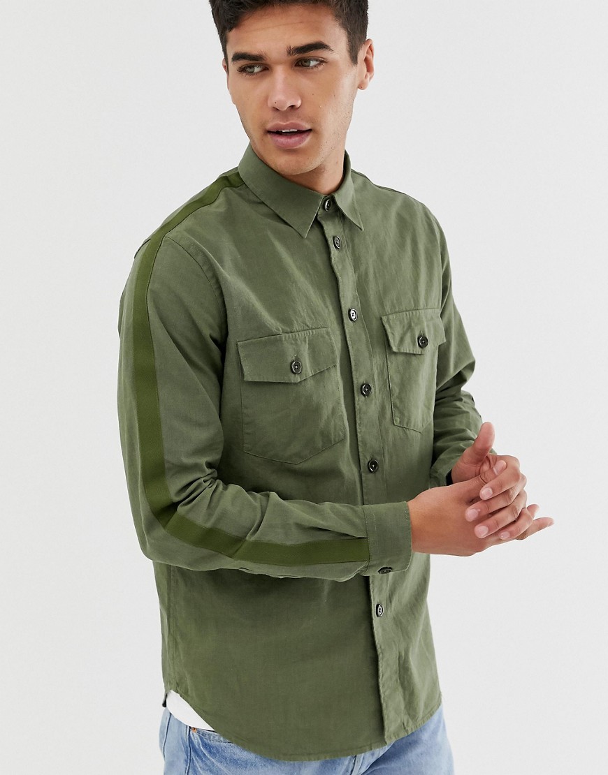 PS Paul Smith relaxed fit taped shirt in khaki