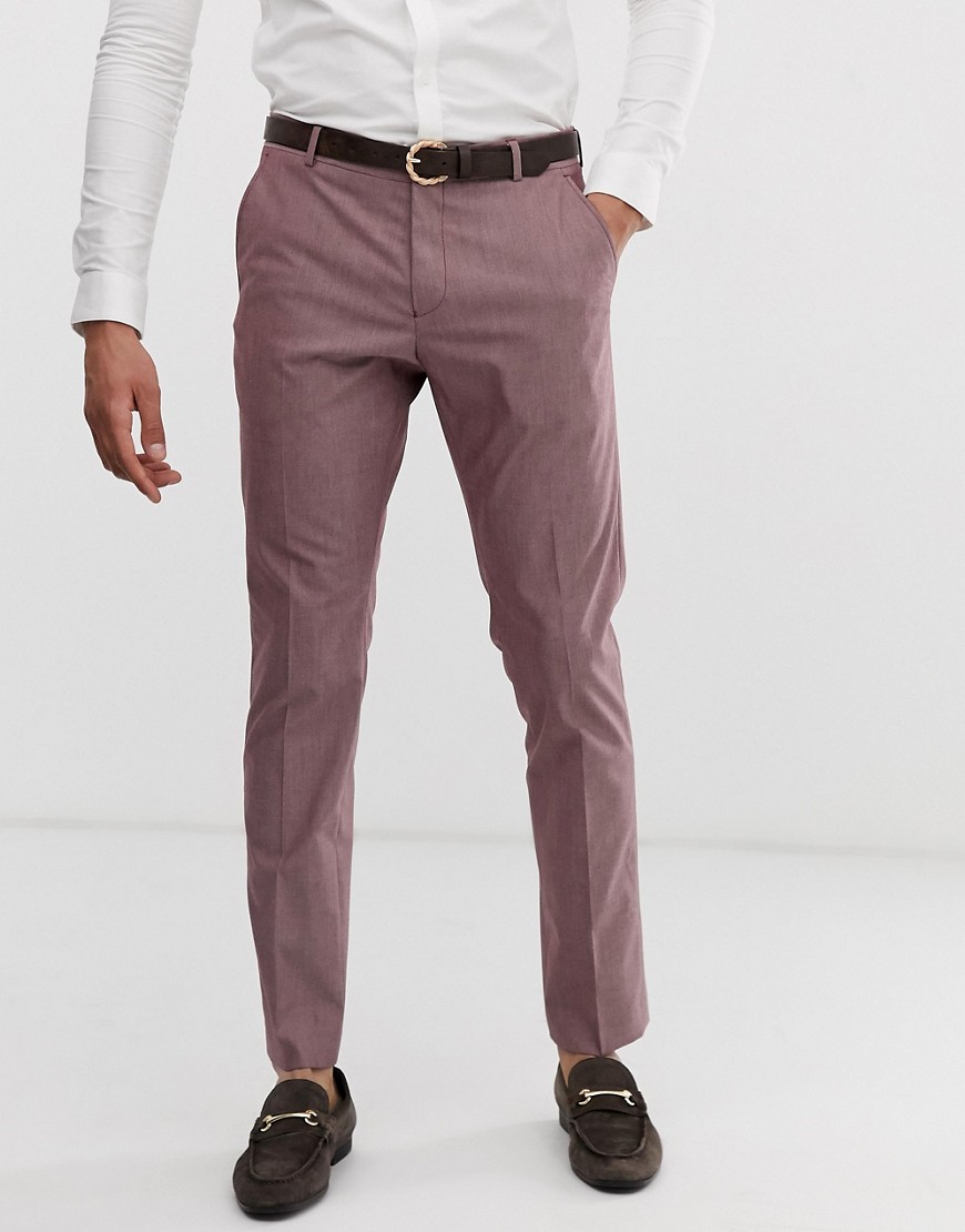 Selected Homme slim fit smart trousers in rose brown