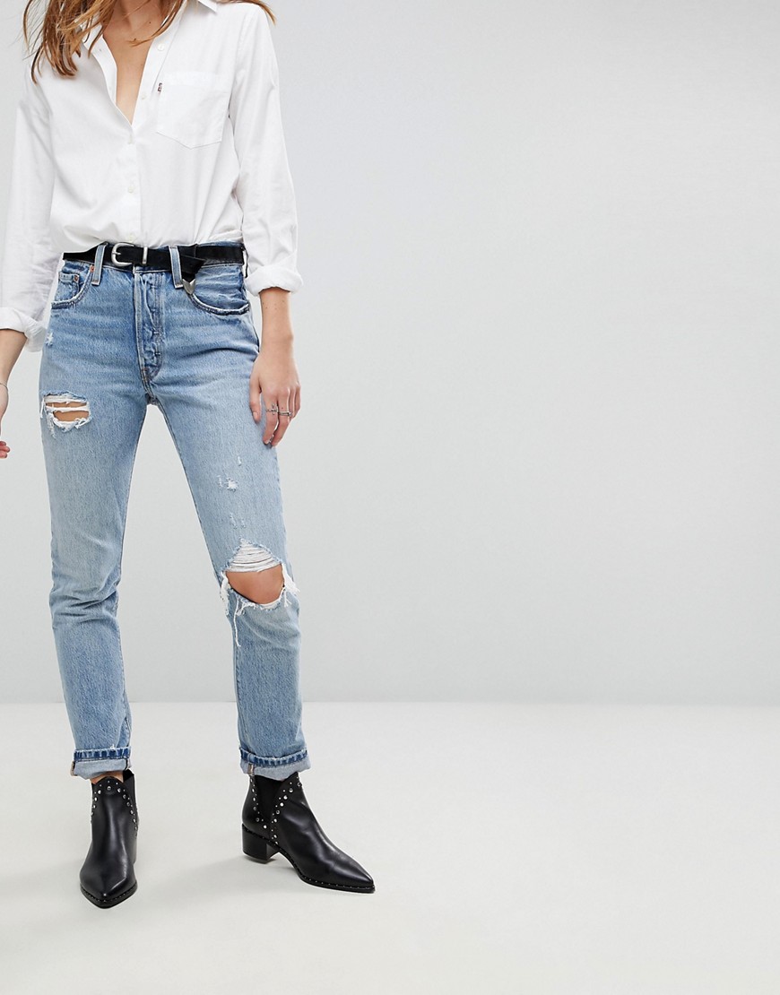 Levi's 501 High Rise Skinny Jean with Rips - Cant touch this