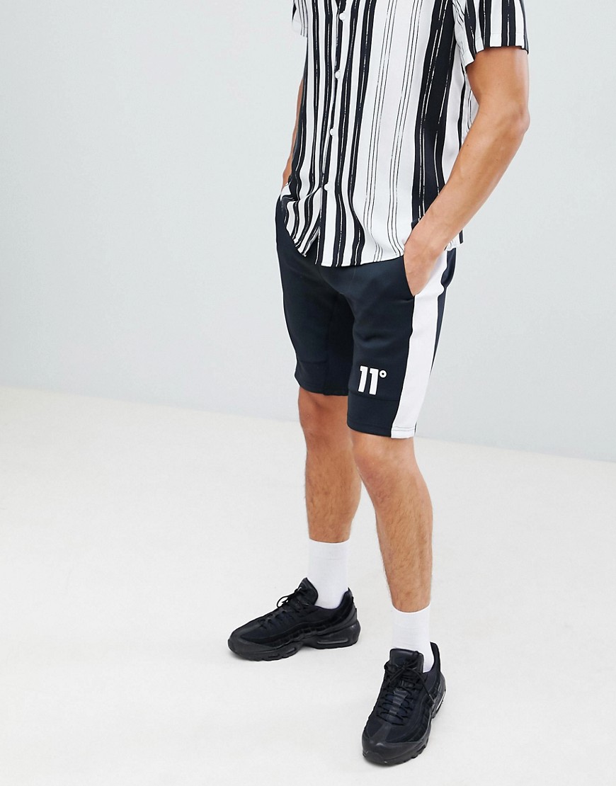 11 Degrees shorts in black with side stripe