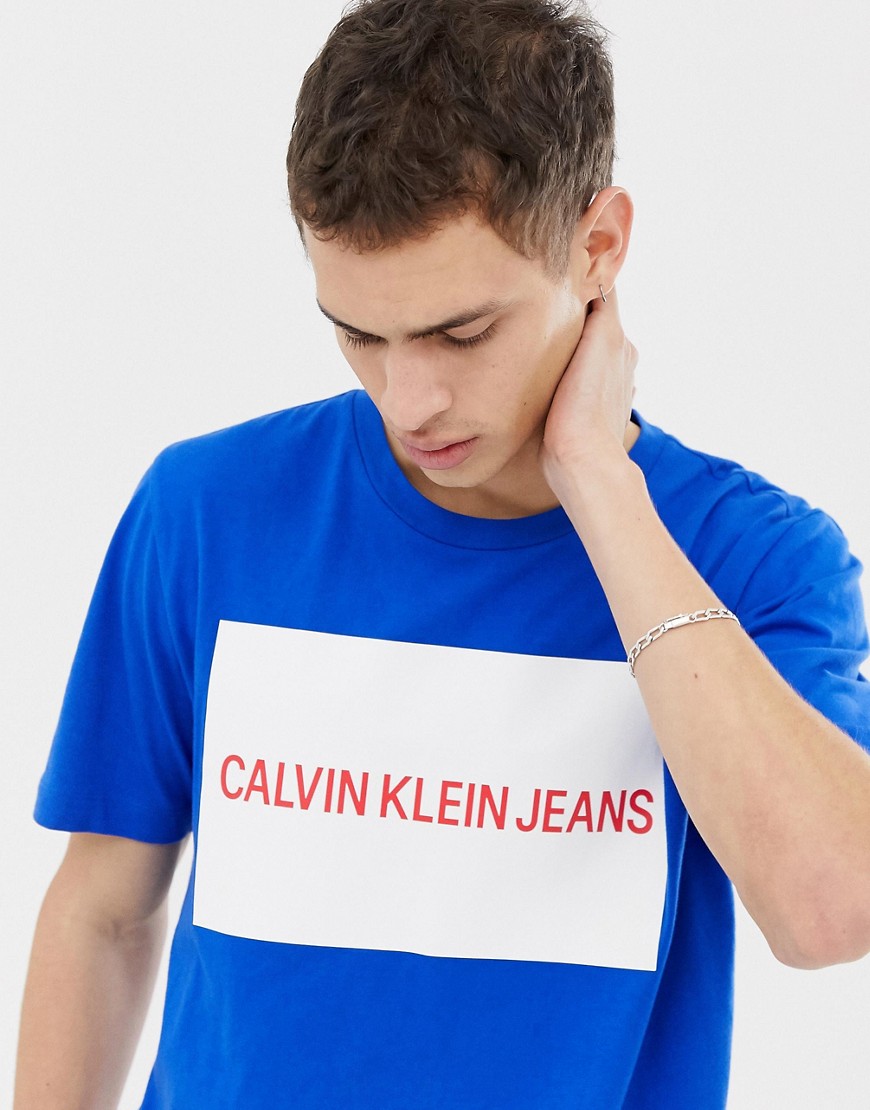 Calvin Klein Jeans institutional box logo t-shirt blue