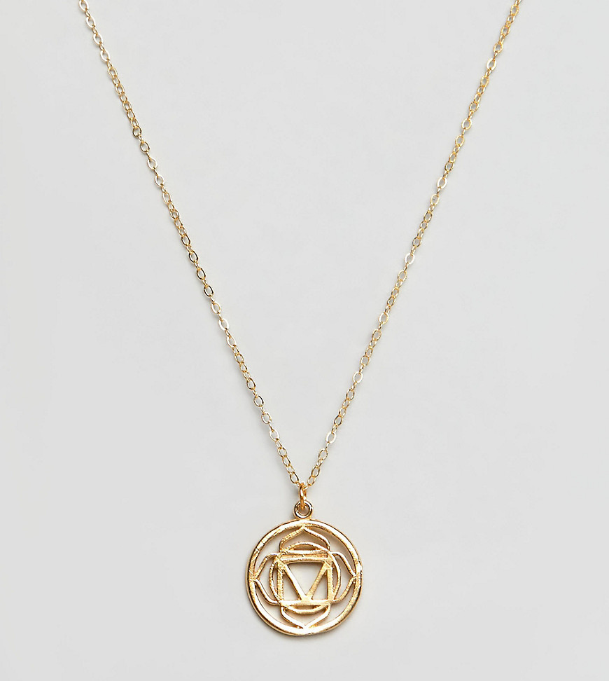 Ottoman Hands Gold Plated Chakra Pendant Necklace - Gold