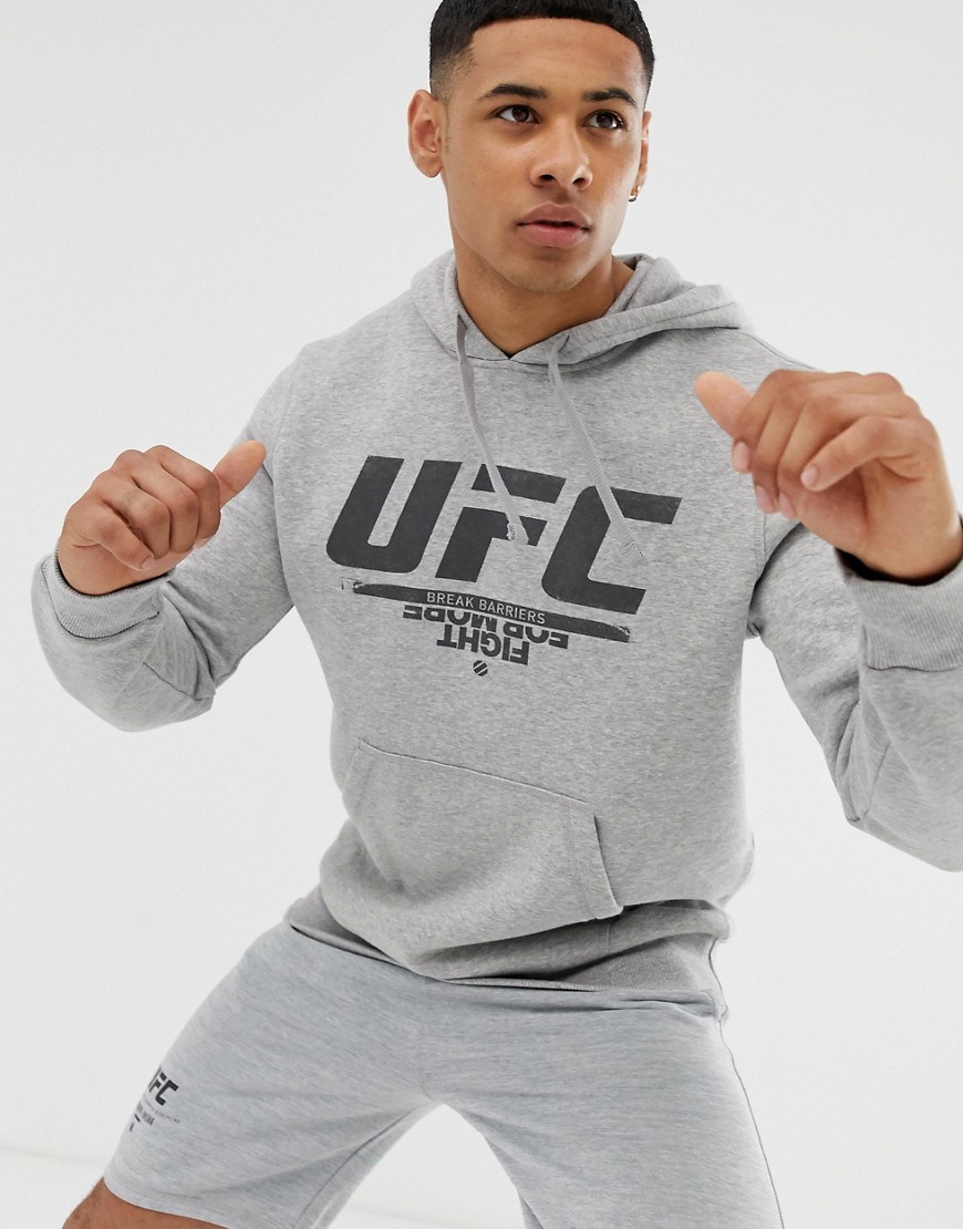 Reebok UFC logo hoodie in grey
