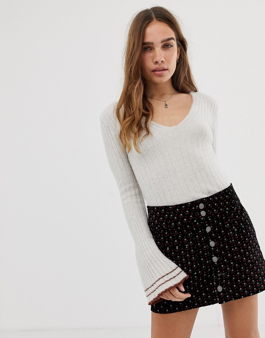 Free People May Morning flared sleeve jumper