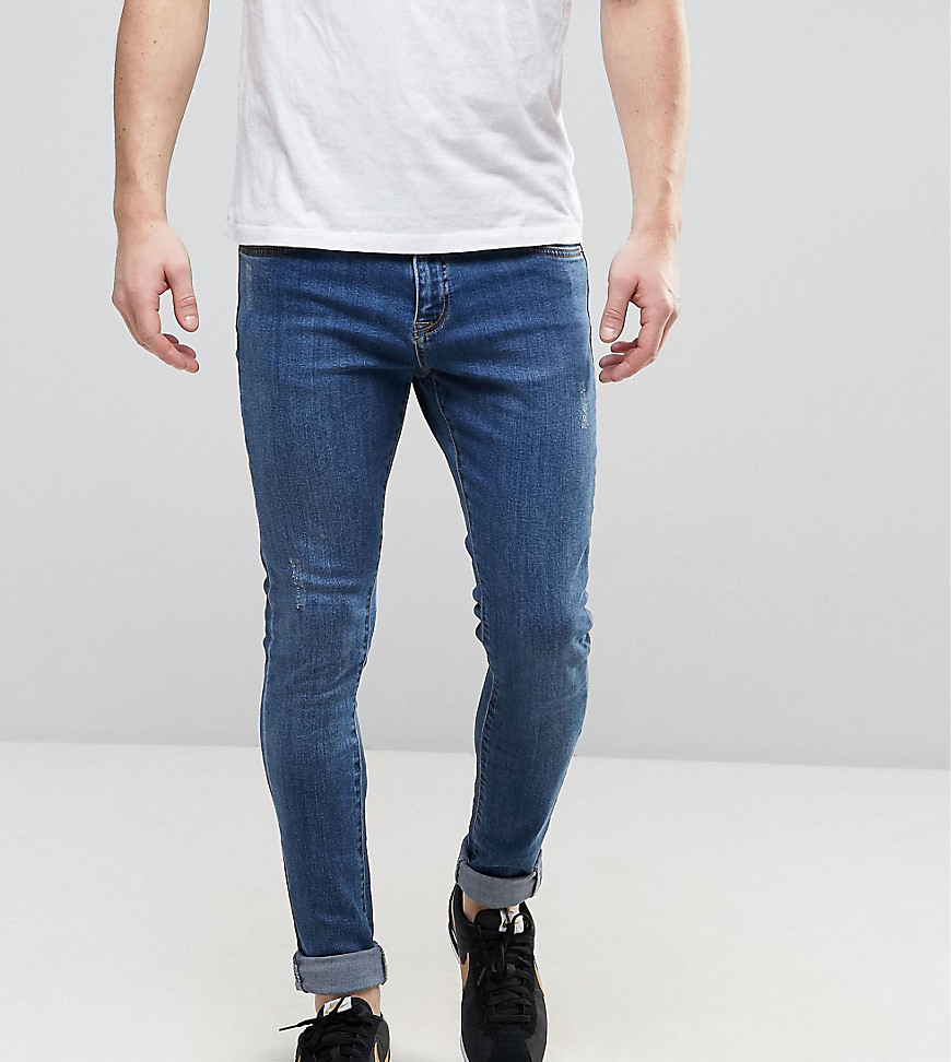 Brooklyn Supply Co stonewash dyker jeans in super skinny fit - Stone wash/blue