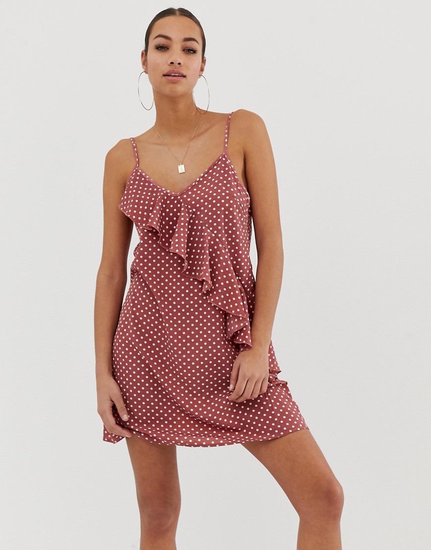 In The Style polka dot frill cami dress