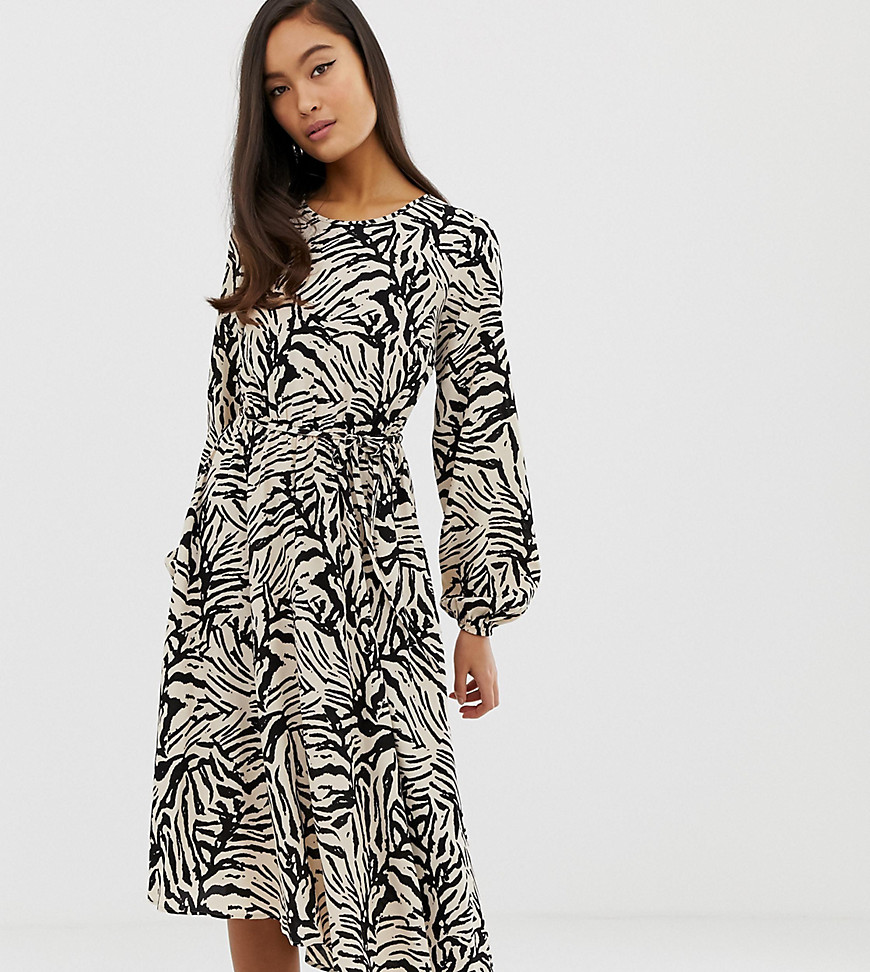 Miss Selfridge midi dress in zebra print
