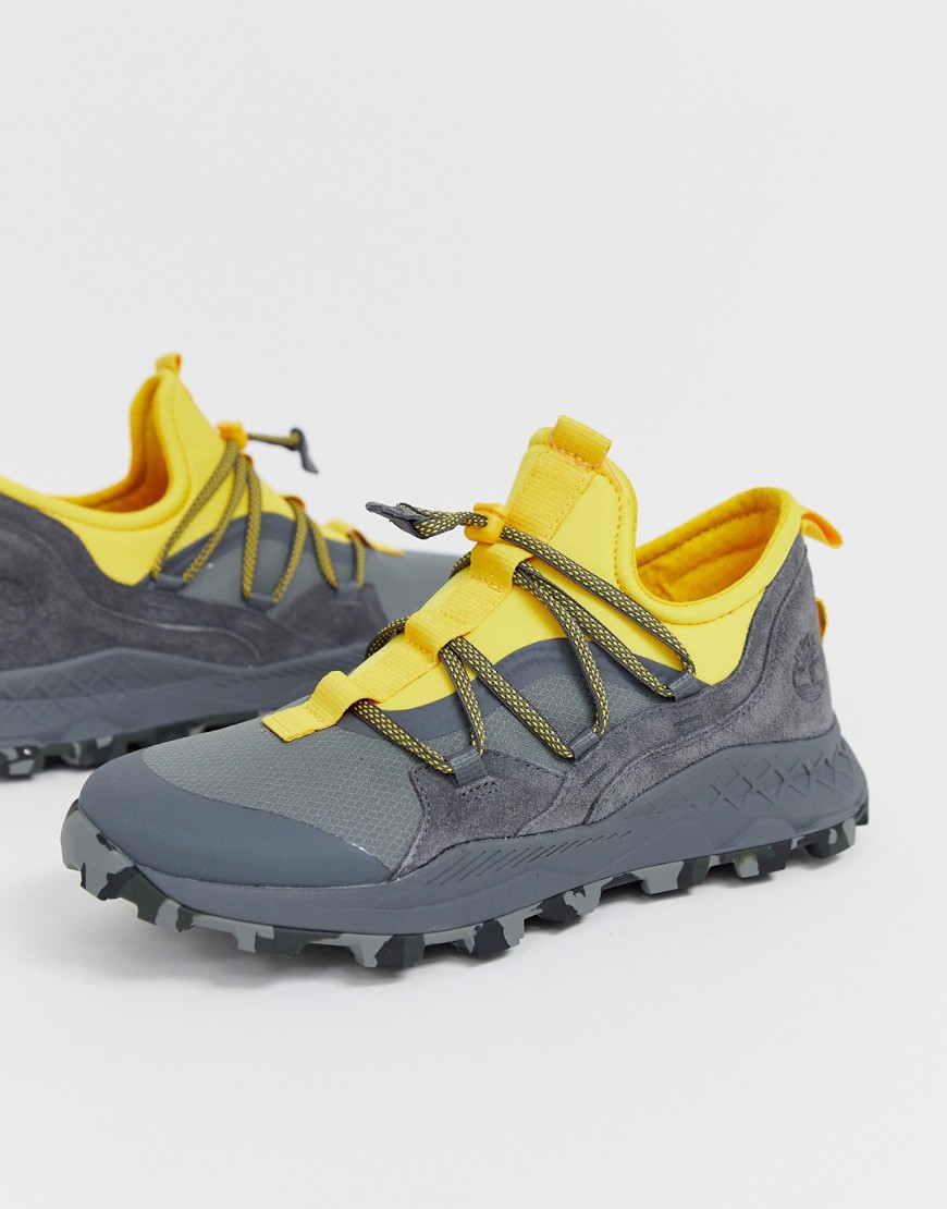 Timberland Brooklyn hiker trainers in grey and yellow