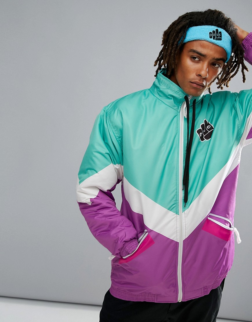 Зелено-фиолетовая горнолыжная куртка OOSC Folie - Фиолетовый Old School Ski 