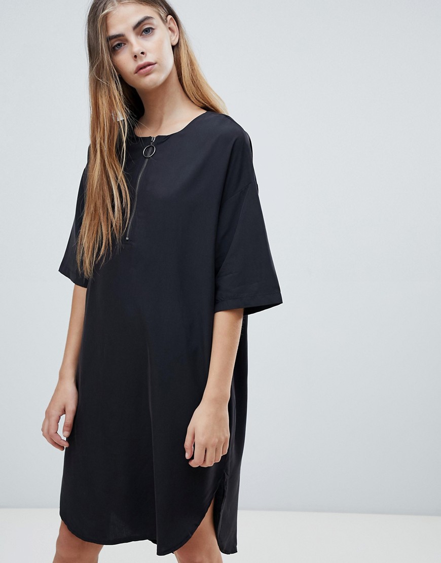 Native Youth shift dress with half zip