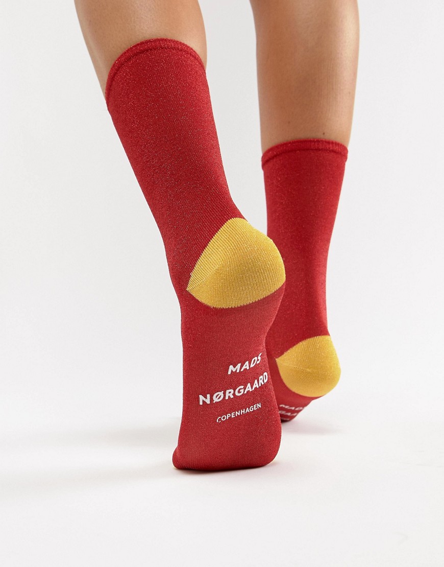 Mads Norgaard Colourblock Glitter Ankle Socks