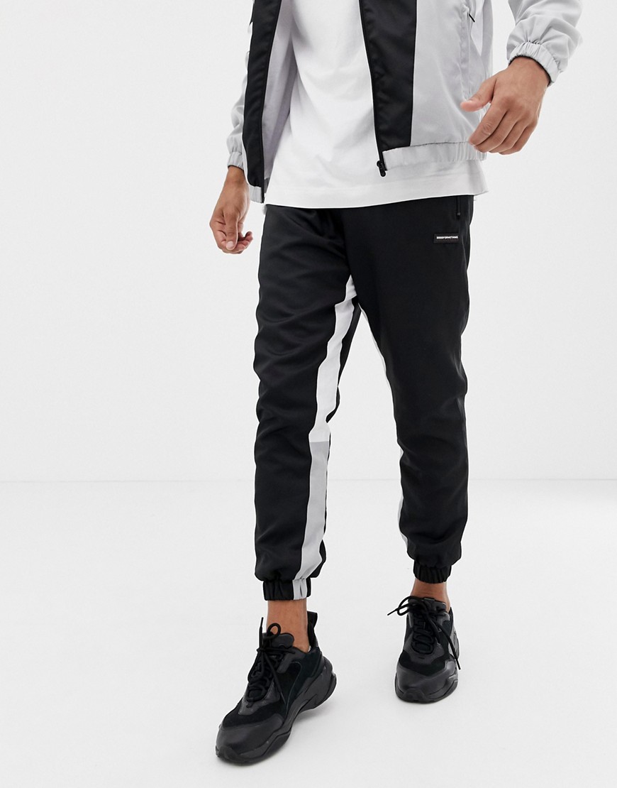 Good For Nothing joggers with contrast panels in black
