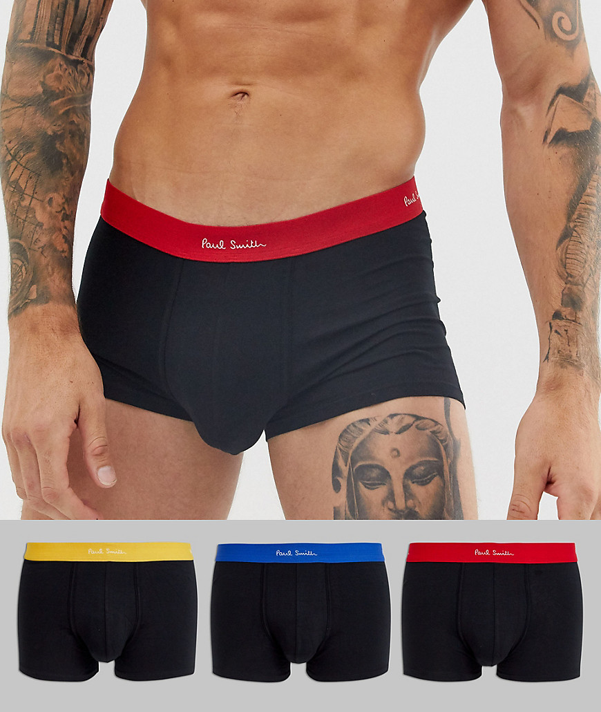 Paul Smith 3 pack trunks with contrast waistband in black
