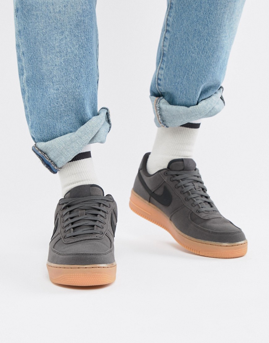 Nike Air Force 1' 07 Style Trainers With Gumsole In Black AQ0117-002