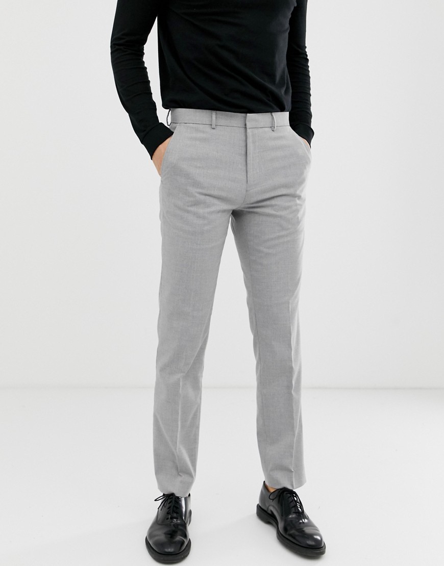 Burton Menswear slim fit trousers with light grey stripe