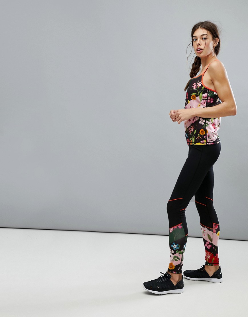 Ted Baker Fit to a T Mesh Legging in Hampton Court Print - Black