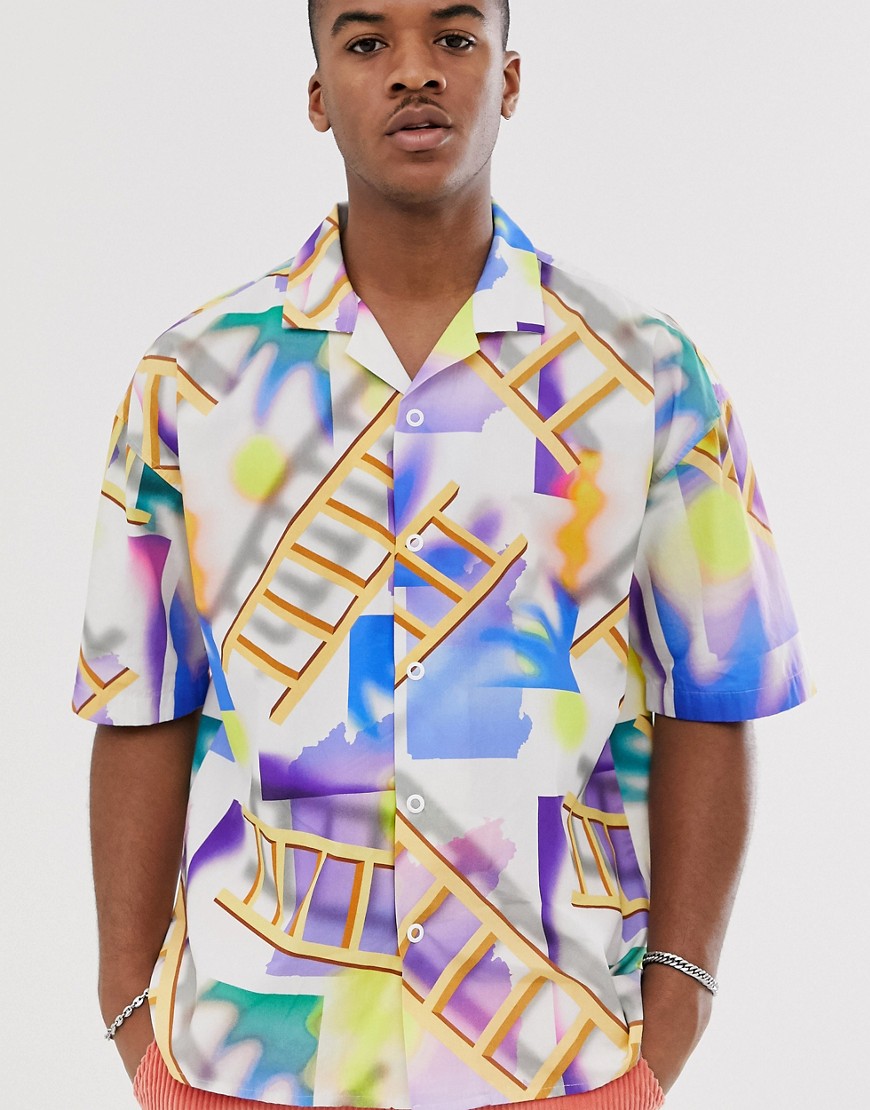 Noak all over print landscape shirt