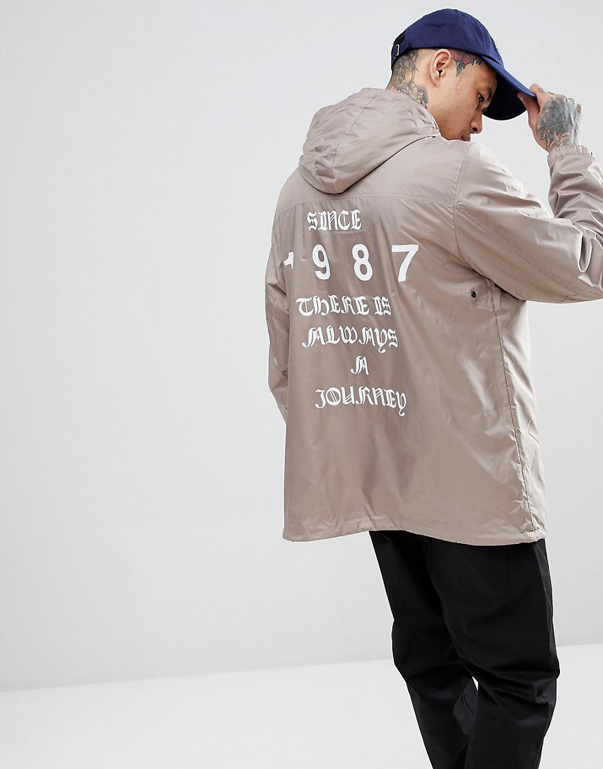 Napapijri Aumo Jacket With Back Print In Grey - Dove nb3