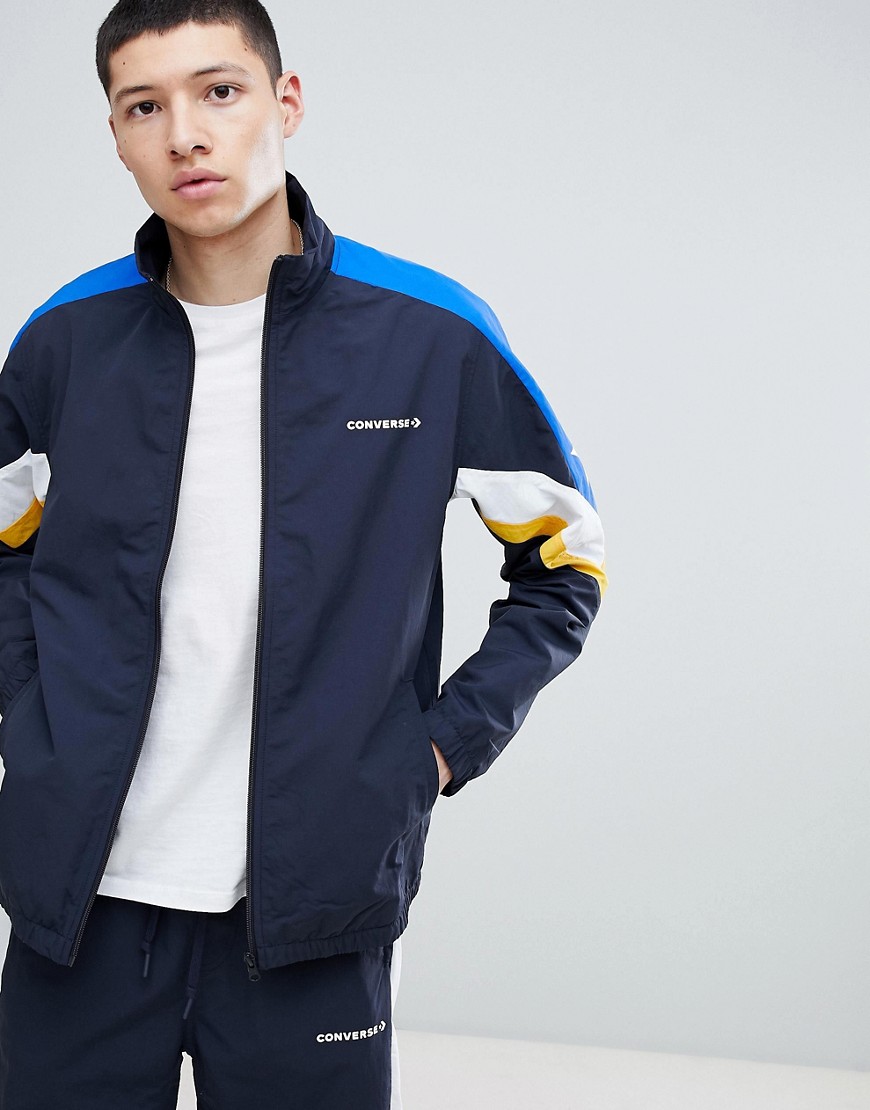 Converse Colour Block Track Jacket In Navy 10006473-A02