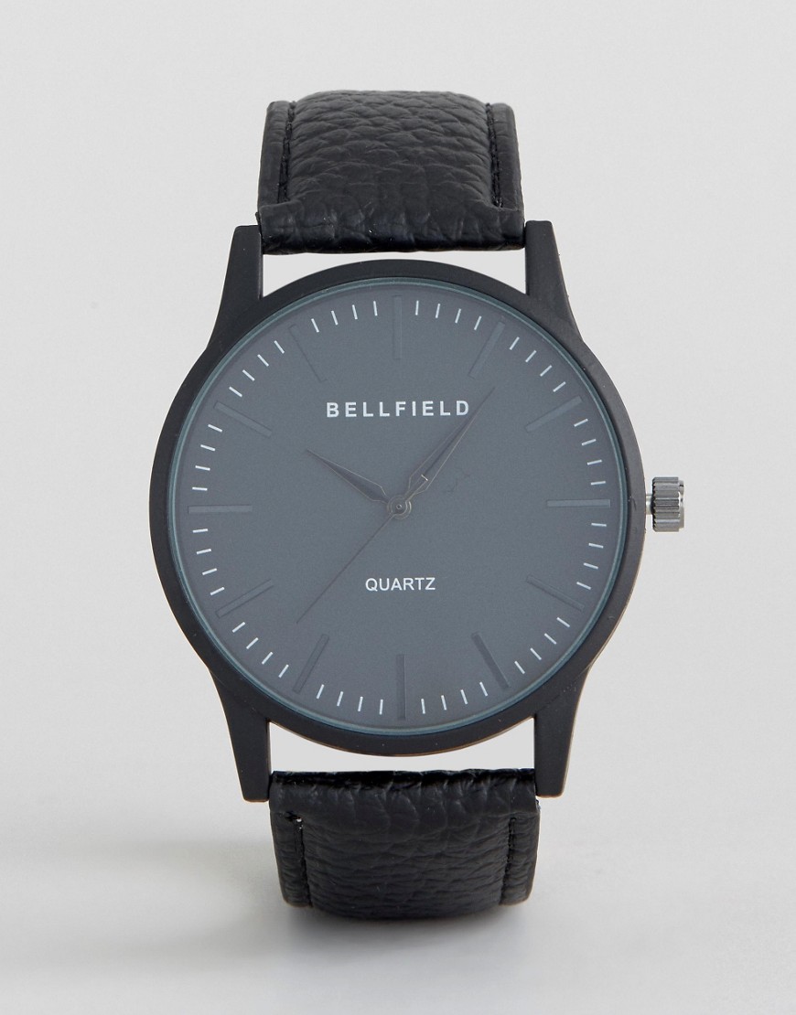 Bellfield Black Watch with Round Black Dial