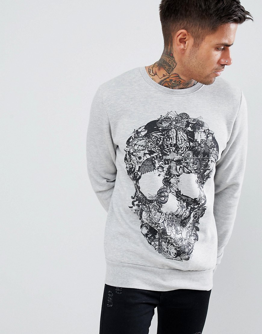 Bolongaro Trevor Skull Print Sweatshirt - Grey