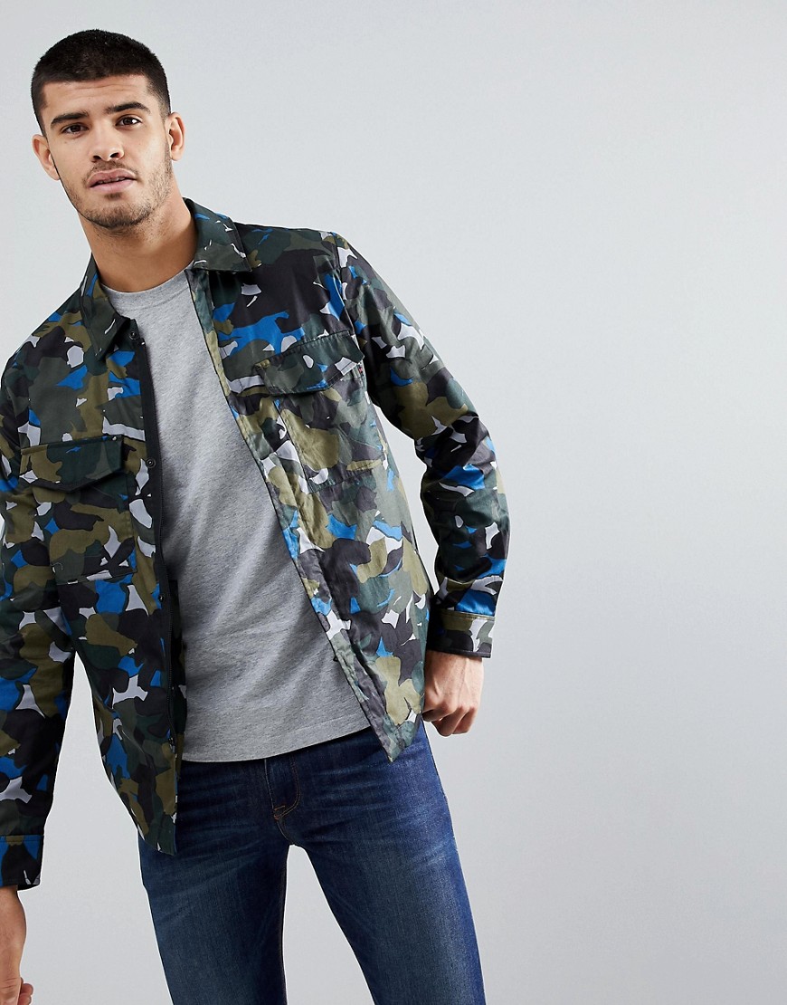 PS Paul Smith Cotton Camo Jacket In Green - 35