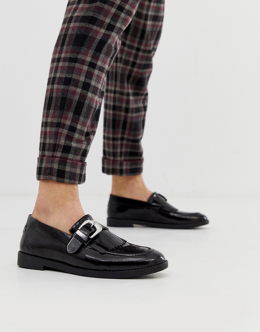 House Of Hounds Archer buckle loafers in black