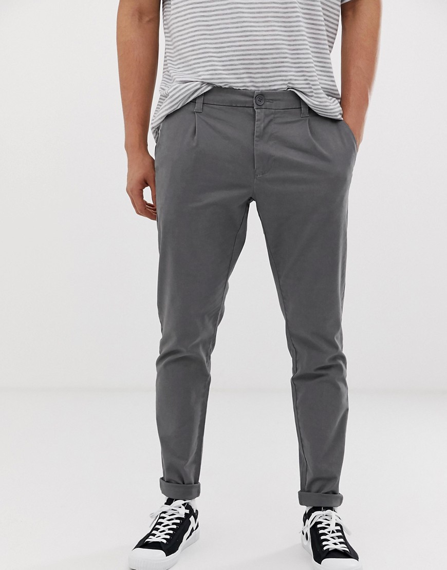 Only & Sons skinny fit chinos in grey