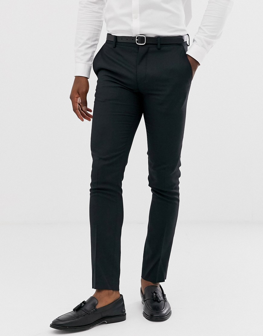 Jack & Jones Premium super slim fit stretch suit trousers in black