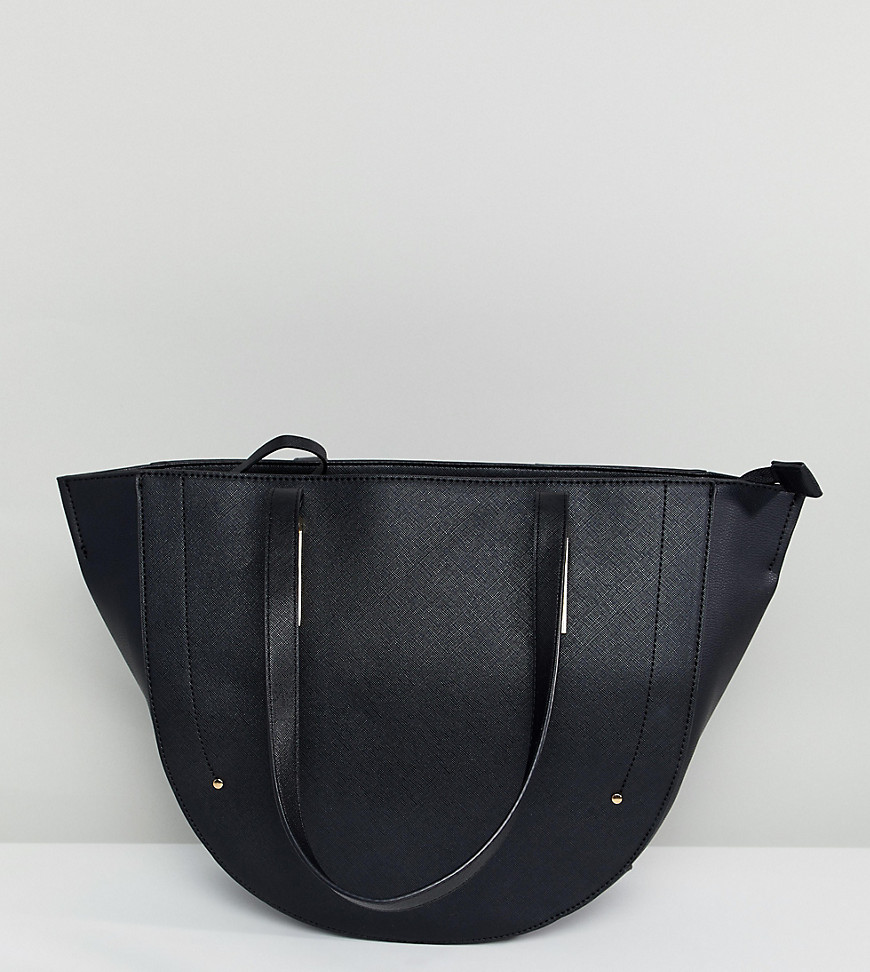 Accessorize structured winged tote bag in black