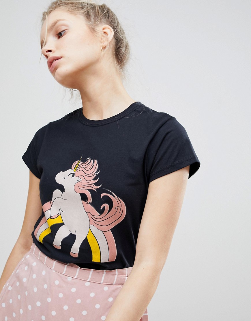 Heartbreak Rainbow Pony T Shirt - Black