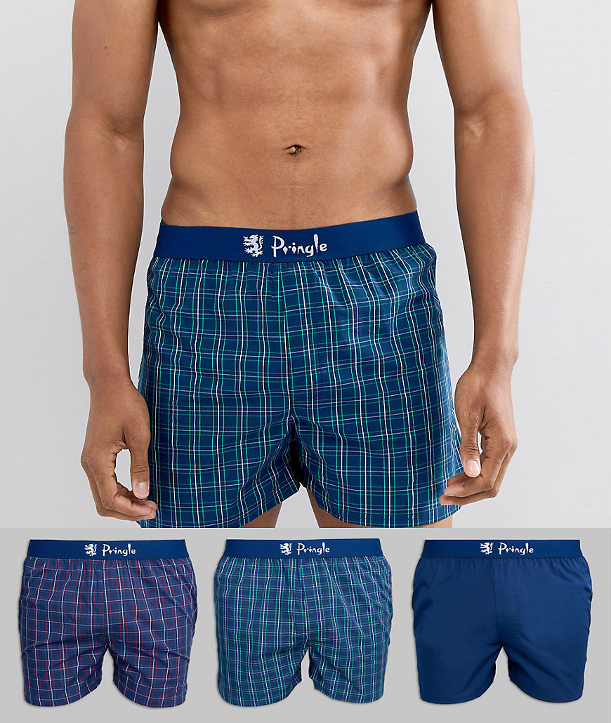 Pringle Woven Boxers 3 Pack - Navy