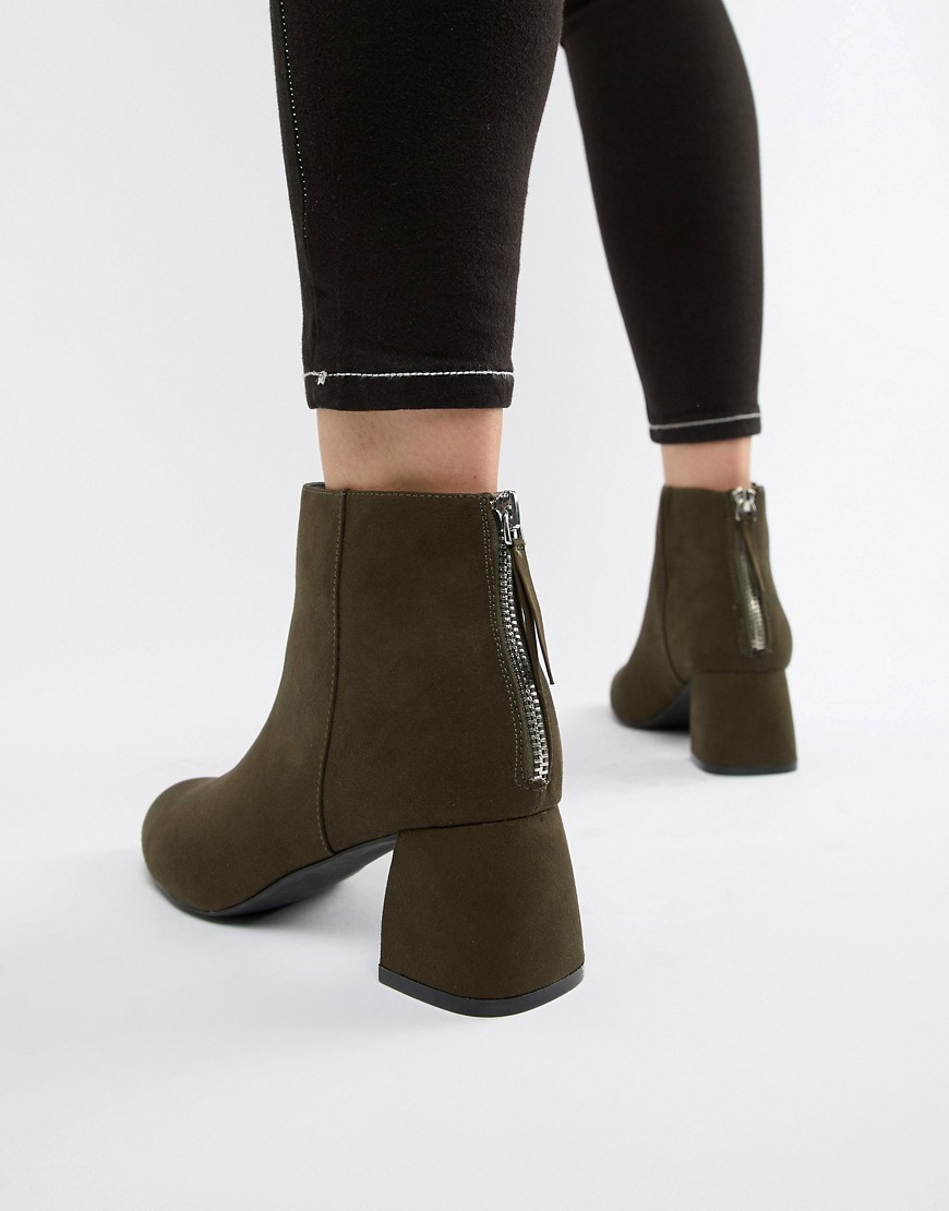 Pieces Faux Suede Sculpted Heel Boot
