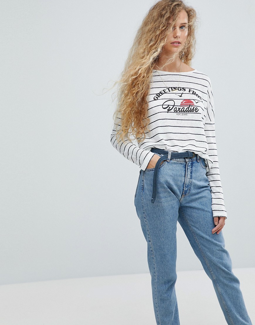 Pepe Jeans Greetings From Paradise Long Sleeved T-Shirt - Multi