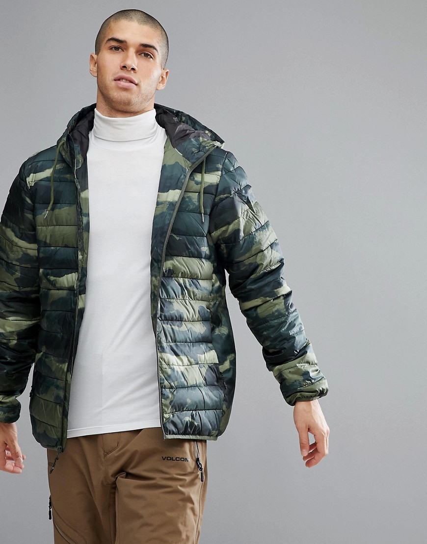Quicksilver Quilted Everyday Scaly Jacket in Camo - Four leaf clover