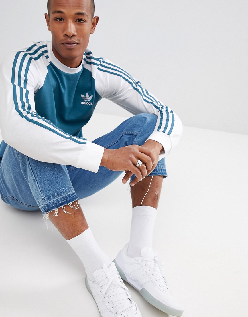 adidas Originals Long Sleeve Top In BLue DH5794
