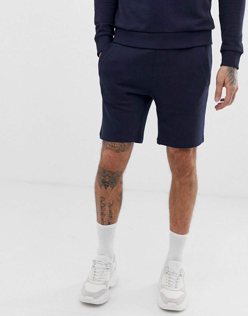 HUGO Diz-U1 jersey shorts in navy